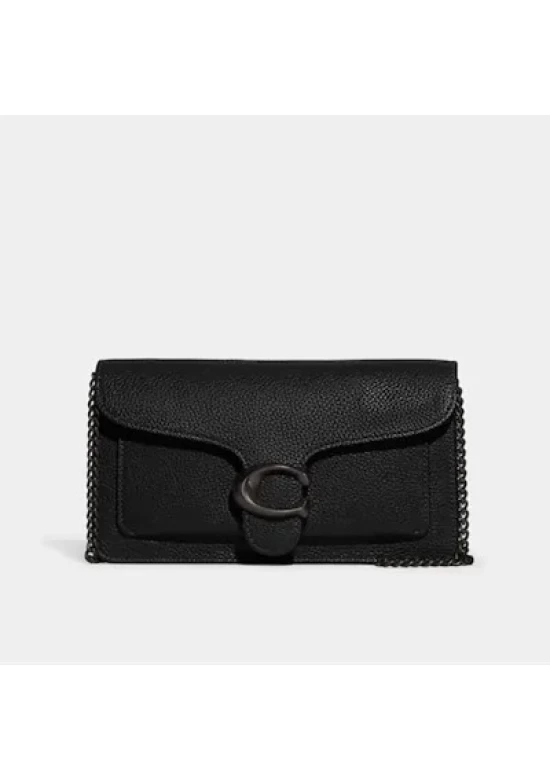 Coach Tabby Chain Clutch Pewter Black for Women